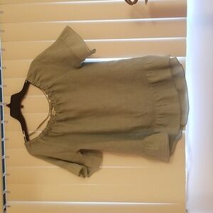 ❤❤️ MADE in ITALY! TERZO MILLENNIO Ruffle Trimmed / Off Shoulder Linen Top